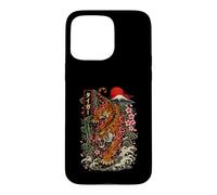 Carcasa para iPhone 15 Pro MAX Vintage Tattoo Tiger Estilo Japonés Arte Monte Fuji Gráfico