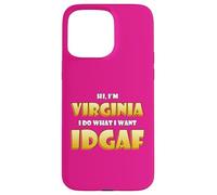 Carcasa para iPhone 15 Pro MAX Virginia Joke Idgaf Meme Cute Halloween Costume For Virginia