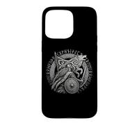 Carcasa para iPhone 15 Pro MAX Walhalla Wolf Escudo Vikingo Runas Mitología nórdica