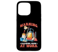 Carcasa para iPhone 15 Pro MAX Warning Cleaning Crew At Work Custodio de Conserje -