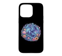 Carcasa para iPhone 15 Pro MAX Watercolor Dragon Flowers Beautiful Art Colorful Graphic