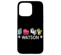 Carcasa para iPhone 15 Pro MAX Watson - Amante de Mascotas con Nombre de Perro Personalizado