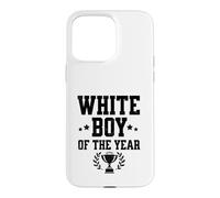 Carcasa para iPhone 15 Pro MAX White Boy of The Year Funny Award Trophy Humor Ganador