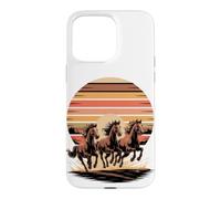 Carcasa para iPhone 15 Pro MAX Wild Horses Running Free Equestrian Horse Lover