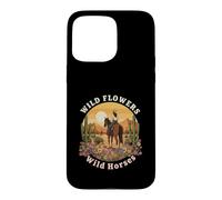 Carcasa para iPhone 15 Pro MAX Wild Horses Wildflowers Cowgirl Country Western Rodeos
