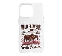 Carcasa para iPhone 15 Pro MAX Wild Horses Wildflowers Cowgirl Country Western Rodeos