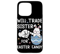 Carcasa para iPhone 15 Pro MAX Will Trade Sister por Dulces de Pascua Lindo Huevo de Conejito
