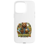Carcasa para iPhone 15 Pro MAX Wisconsin Granja Oso Campo Naturaleza Cosecha