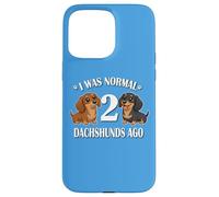 Carcasa para iPhone 15 Pro MAX Womens Girls I Was Normal 2 Dachshunds Ago Black Tan Lover