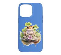 Carcasa para iPhone 15 Pro MAX Womens Girls Watercolor Cottagecore Clover Frog Lover