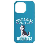 Carcasa para iPhone 15 Pro MAX Womens Just A Girl Who Loves Siberian Husky Dog Lover