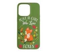 Carcasa para iPhone 15 Pro MAX Womens Kids Fall Leaves Boho Just A Girl Who Loves Foxes