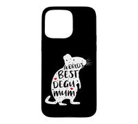 Carcasa para iPhone 15 Pro MAX Worlds Best Degu Mamá Lindo Degu Propietario Diciendo