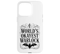 Carcasa para iPhone 15 Pro MAX Worlds Okayest Warlock Humor Fantasía Diseño