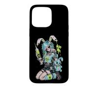 Carcasa para iPhone 15 Pro MAX Zombie Goth Bunny Esqueleto Chica EMO Kawaii Goth Chica