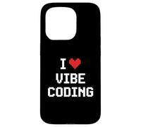 Carcasa para iPhone 15 Pro Me Encanta el codificador de programación Pixel Heart de Vibe Coding