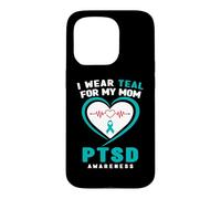 Carcasa para iPhone 15 Pro Me Pongo Verde Azulado para la Conciencia de mi Madre sobre el TEPT