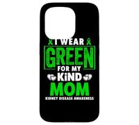 Carcasa para iPhone 15 Pro Me Pongo Verde para la Conciencia de la Enfermedad renal de mi Madre