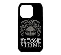 Carcasa para iPhone 15 Pro Medusa Horror Mitología Serpiente Cabello Gorgona Oscuro Femenino