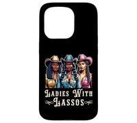 Carcasa para iPhone 15 Pro Melanin Cowgirls Ladies with Lassos African American Cowgirl