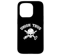 Carcasa para iPhone 15 Pro Mens Skull Skilled Labor Day Construction Worker Union Thug