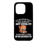 Carcasa para iPhone 15 Pro Mens Womens Kids Boys Girls Cute Get Over It Red Panda Lover