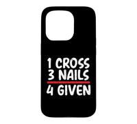 Carcasa para iPhone 15 Pro Mensaje bíblico Cristiano 1 Cruz 3 Clavos 4 Dado Cristiano