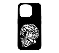 Carcasa para iPhone 15 Pro Mentalidad Creativa Piensa Fuera De La Caja Calavera Tipografía