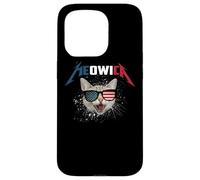 Carcasa para iPhone 15 Pro Meowica USA American Flag Cat Funny Patriotic 4th of July