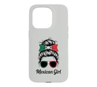 Carcasa para iPhone 15 Pro Mexican Girl México Bandera Nacional Match Favorite My Game Day
