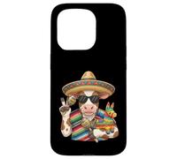 Carcasa para iPhone 15 Pro Mexicano Vaca Poncho Cinco De Mayo Fiesta Sombrero Meme