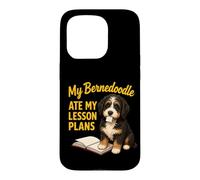 Carcasa para iPhone 15 Pro Mi Bernedoodle se comió mis Planes de lecciones Funny Teacher
