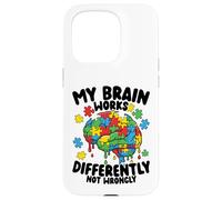 Carcasa para iPhone 15 Pro Mi Cerebro Funciona de Manera Diferente Goteo de Conciencia sobre el Autismo