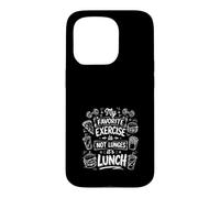Carcasa para iPhone 15 Pro Mi Ejercicio Favorito es la Comida Humor Gym