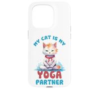 Carcasa para iPhone 15 Pro Mi Gato es mi compañero de Yoga Divertido