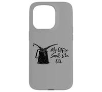 Carcasa para iPhone 15 Pro Mi Oficina huele a Aceite Garaje Humor DIY Chicos