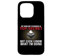 Carcasa para iPhone 15 Pro Mi técnica de Bolos es Top Secret Funny Bowling Bowler