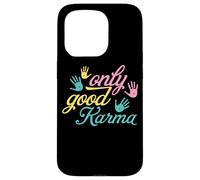 Carcasa para iPhone 15 Pro Mindful Living Only Good Karma Handprint Cita