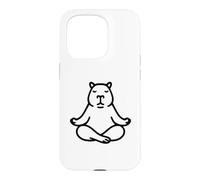 Carcasa para iPhone 15 Pro Minimalista BLK Capybara Yoga Pocket Zen Meditación Amante