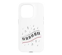 Carcasa para iPhone 15 Pro Mínimo Piano Beat Teclado Notas Musicales Pianista Arte Musical