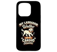 Carcasa para iPhone 15 Pro Mis Paseos de Labrador Son mis sesiones de Cardio, Divertido Labrador