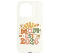 Carcasa para iPhone 15 Pro Mom EST 2026 Groovy Retro Daisy Flower New Mom Mother's Day