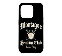 Carcasa para iPhone 15 Pro Montague Esgrima Club Verona Italia Espadas y Escudo Envejecido