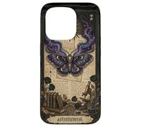 Carcasa para iPhone 15 Pro Moth Sun Dark Gothic Crescent Moon Skull