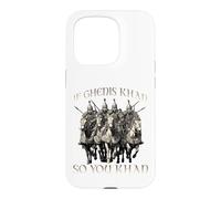 Carcasa para iPhone 15 Pro Motivo del Humor de Genghis Khan Imperio Mongol Horda Dorada