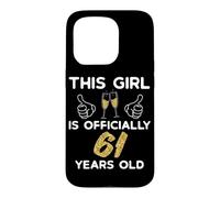 Carcasa para iPhone 15 Pro Mujer Oficialmente Celebración 61 Cumpleaños
