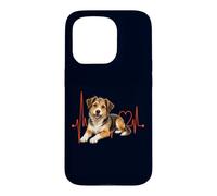 Carcasa para iPhone 15 Pro Mutt Dog Lover Heartbeat ECG Pulse Estilo de Raza Mixta