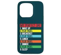 Carcasa para iPhone 15 Pro My Day Padel Jugador Rutina Diaria Divertido
