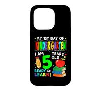 Carcasa para iPhone 15 Pro My First Day of Kindergarten 1st Day of School Boys Girls