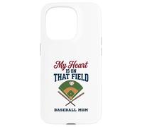 Carcasa para iPhone 15 Pro My Heart Is On That Field Baseball Mom Proud Game